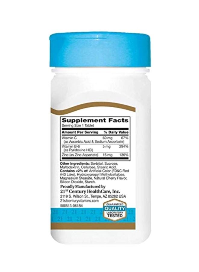 القرن الحادي والعشرون مكمل غذائي بلس بعنصر الزنك وفيتامينات C وB-6 - بنكهة الكرز - 90 قرصاً - Image 4